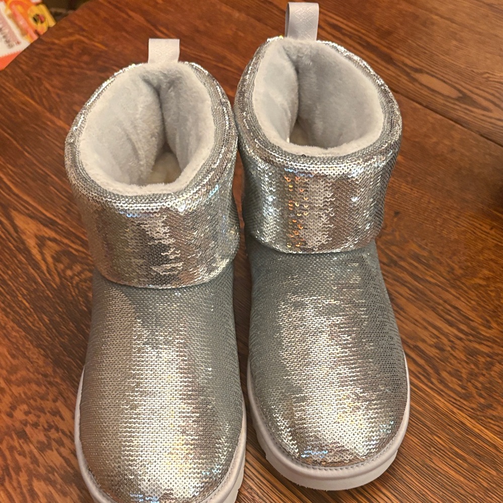 UGG Silver Sequin Boots Brand New